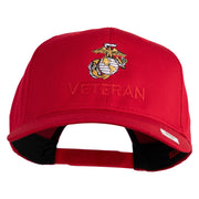 Marine Veteren Embroidered Solid Cotton Twill Pro Style Cap - Red OSFM
