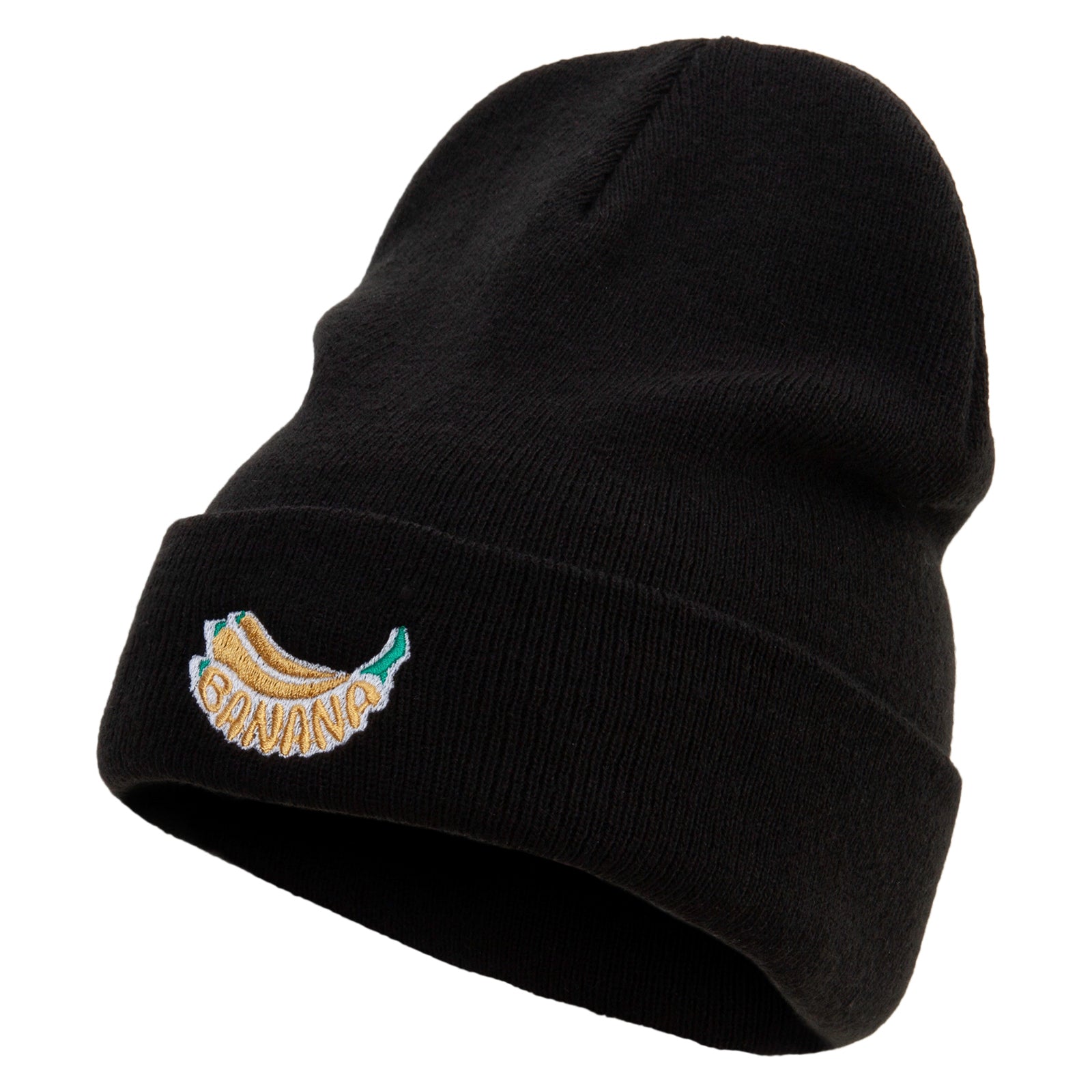 Bananas Embroidered Winter Beanie - Knitted Long Beanie, Unisex, 100% Acrylic