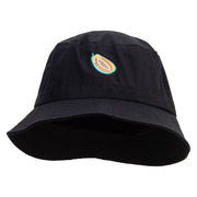 Papaya Fruit Embroidered Bucket Hat - Black OSFM