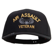 Licensed Air Assault Veteran Embroidered Solid Cotton Twill Pro Style Cap - Black OSFM