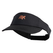 Box Turtle Embroidered Athletic Jersey Mesh Sports Visor - Black OSFM