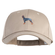 Doberman Embroidered New High Profile Twill Caps - Khaki OSFM