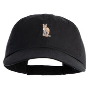 Bengal Cat Embroidered Low Profile Dyed Cotton Twill Cap - Black OSFM