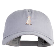 Meerkat Embroidered 5 Panel Cotton Mid Profile Unstructured Dad Cap - Grey OSFM