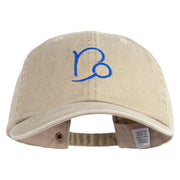 Capricorn Astrology Embroidered Big Size Washed Pigment Dyed Cap - Khaki XL-3XL