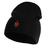 Corn Snake Embroidered 8 inch Acrylic Short Blank Beanie - Black OSFM