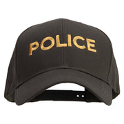 Police Letter Embroidered Big Size Structured Solid Poly Cotton Twill High Profile Pro Style Cap - Olive XL-3XL
