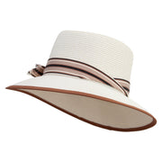 UPF 50+ Women's Paper Braid Gambler Hat - Ivory OSFM