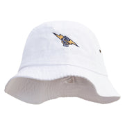 Lighting Embroidered Big Size Washed Hat - White XL-2XL