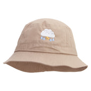 Rain Storm Embroidered Pigment Dyed Bucket Hat - Khaki OSFM