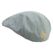 Magical Crystal Embroidered Men's Linen Summer Ivy Cap - Slate S-M