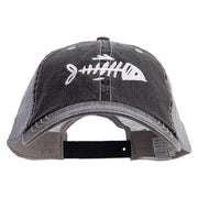 Fish Bone Big Size Special Cotton Low Profile Trucker Cap - Black XL-3XL