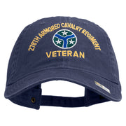 U.S. Army 278th Armored Cavalry Regiment Embroidered Washed Solid Pigment Dyed Cotton Twill Brass Buckle Cap - Navy OSFM