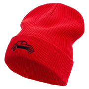 Classic VW Beetle Symbol Embroidered Big Size Cuff Long Beanie - Red XL-3XL