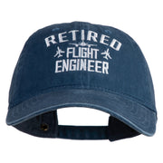 Retired Flight Engineer Embroidered Washed Solid Pigment Dyed Cotton Twill Brass Buckle Cap - Navy OSFM