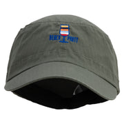 Adventure Buddies Embroidered Cotton Elastic Big Size Newsboy Cap - Olive XL-2XL