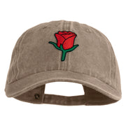 Mini Rose Patched Unstructured Pigment Dyed Cotton Cap - Khaki OSFM