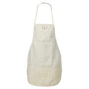 Deer Mountain Logo Embroidered Solid Chef's Apron - Natural OSFM