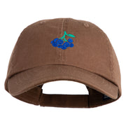 Blueberries Embroidered Low Profile Pet Spun Washed Cap - Brown OSFM