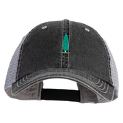 Topiary Embroidered Big Size Special Cotton Low Profile Trucker Cap - Black XL-3XL