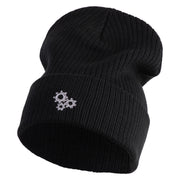 Gear Cluster Logo Embroidered Big Size Cuff Long Beanie - Black XL-3XL