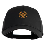 Steampunk Octopus Embroidered 6 Panel Low Profile Structured Baseball Cap - Black OSFM