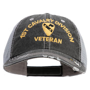 U.S. Army 1st Cavalry Division Embroidered Low Profile Special Cotton Mesh Cap - Black OSFM