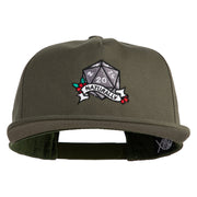 Nat 20 Dice Roll Embroidered 5 Panel Cotton Flat Bill Cap - Olive OSFM