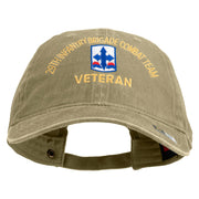 U.S. Army 29th Infantry Brigade Combat Team Embroidered Washed Solid Pigment Dyed Cotton Twill Brass Buckle Cap - Khaki OSFM