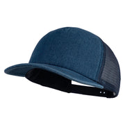 5 Panel Washed Denim Mesh Trucker Cap - Navy OSFM