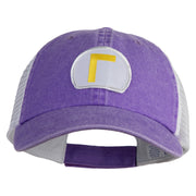 Waluigi Patched Washed Pigment Dyed Twill Trucker Cap - Purple-White OSFM