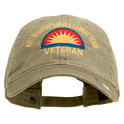 U.S. Army 41st Infantry Brigade Combat Team Embroidered Washed Solid Pigment Dyed Cotton Twill Brass Buckle Cap - Khaki OSFM