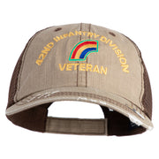 U.S. Army 42nd Infantry Division Embroidered Low Profile Special Cotton Mesh Cap - Khaki-Brown OSFM