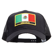 Mexico Flag Patched Big Size Solid Cotton Twill High Profile Mesh Pro Style Cap - Black XL-3XL