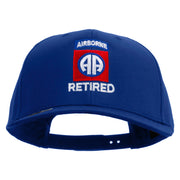 Licensed 82nd Airborne Retired Embroidered Solid Cotton Twill Pro Style Cap - Royal OSFM