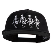 The Skeleton Dance 1929 Embroidered 5 Panel Cotton High Profile Flat Bill Unstructured Cap - Black OSFM