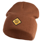 Dead End Sign Logo Embroidered 12 Inch Solid Knit Cuff Long Beanie Made in USA - Coyote Brown OSFM