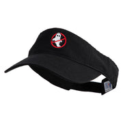 Anti Ghost Sign Icon Embroidered Pro Style Cotton Twill Washed Visor - Black OSFM