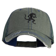 El Chupacabra Embroidered Low Profile Special Cotton Mesh Cap - Green OSFM