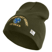 U.S. Army 278th Armored Cavalry Regiment Symbol Embroidered 8 Inch Solid Knit Short Beanie Made in USA - Olive OSFM