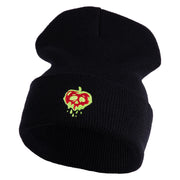 Poisonous Apple Embroidered 12" Long Beanie - Black OSFM