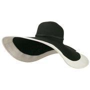 8 Inch Flat Wide Brim Hat With Self-tie