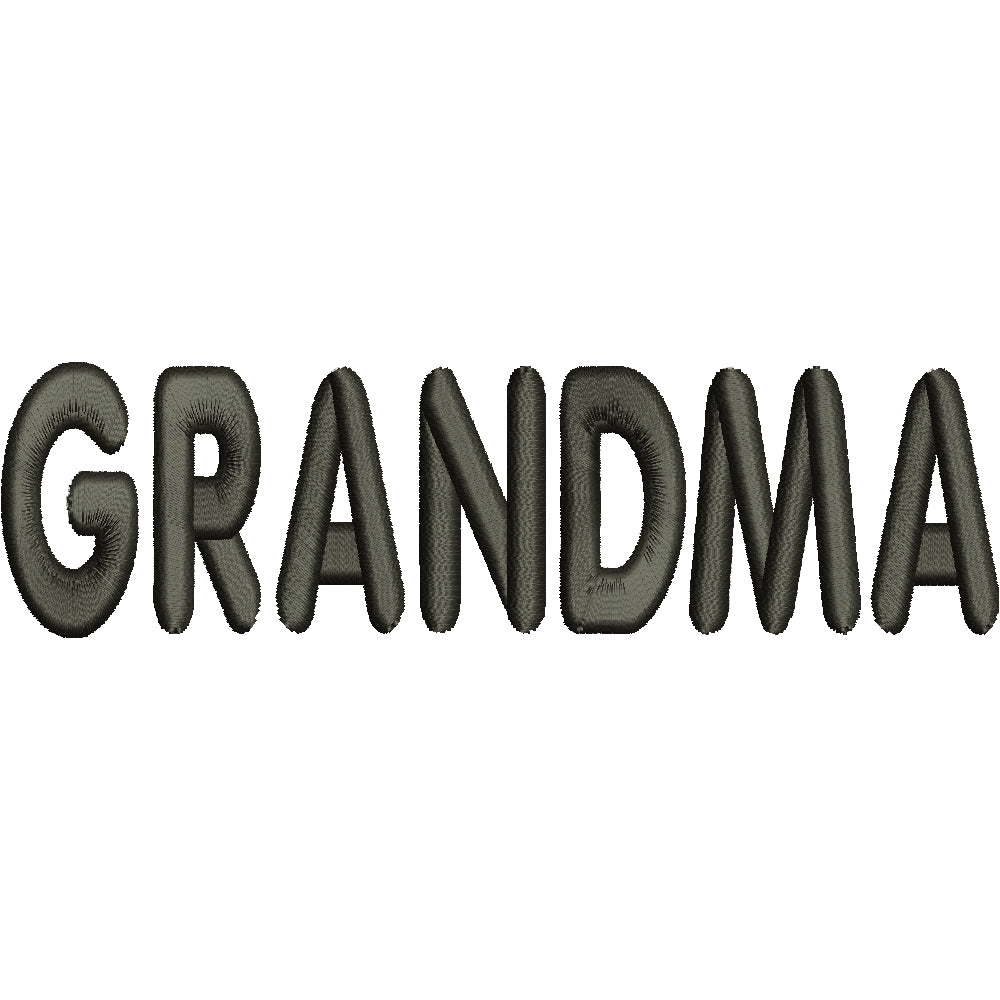 Wording of Grandma Word Digitized Embroidery Design e4Hats