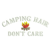 Camping Hair Don't Care with Fire Logo