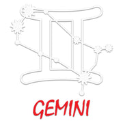White Red Zodiac Gemini Sign