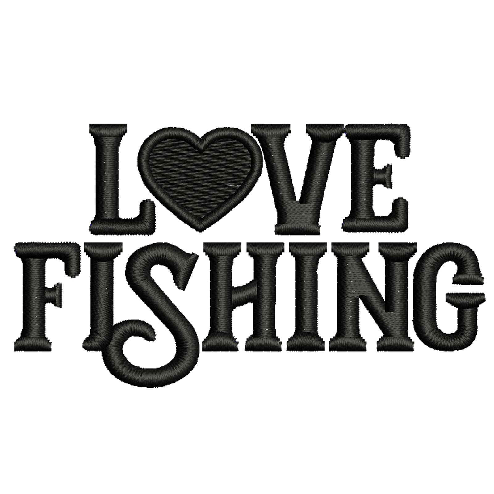 Heart Fishing, Athletics Digitized Embroidery Design