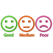 Three Emotion Emojis digitized embroidery design