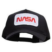 Nasa Patched Big Size Solid Cotton Twill 5 Panel High Profile Pro Style Snap Cap - Black XL-3XL
