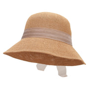 Women's Woven Paper 3" brim Hat - Beige OSFM