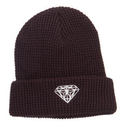 Big Size Diamond Embroidered Waffle Cuff Beanie